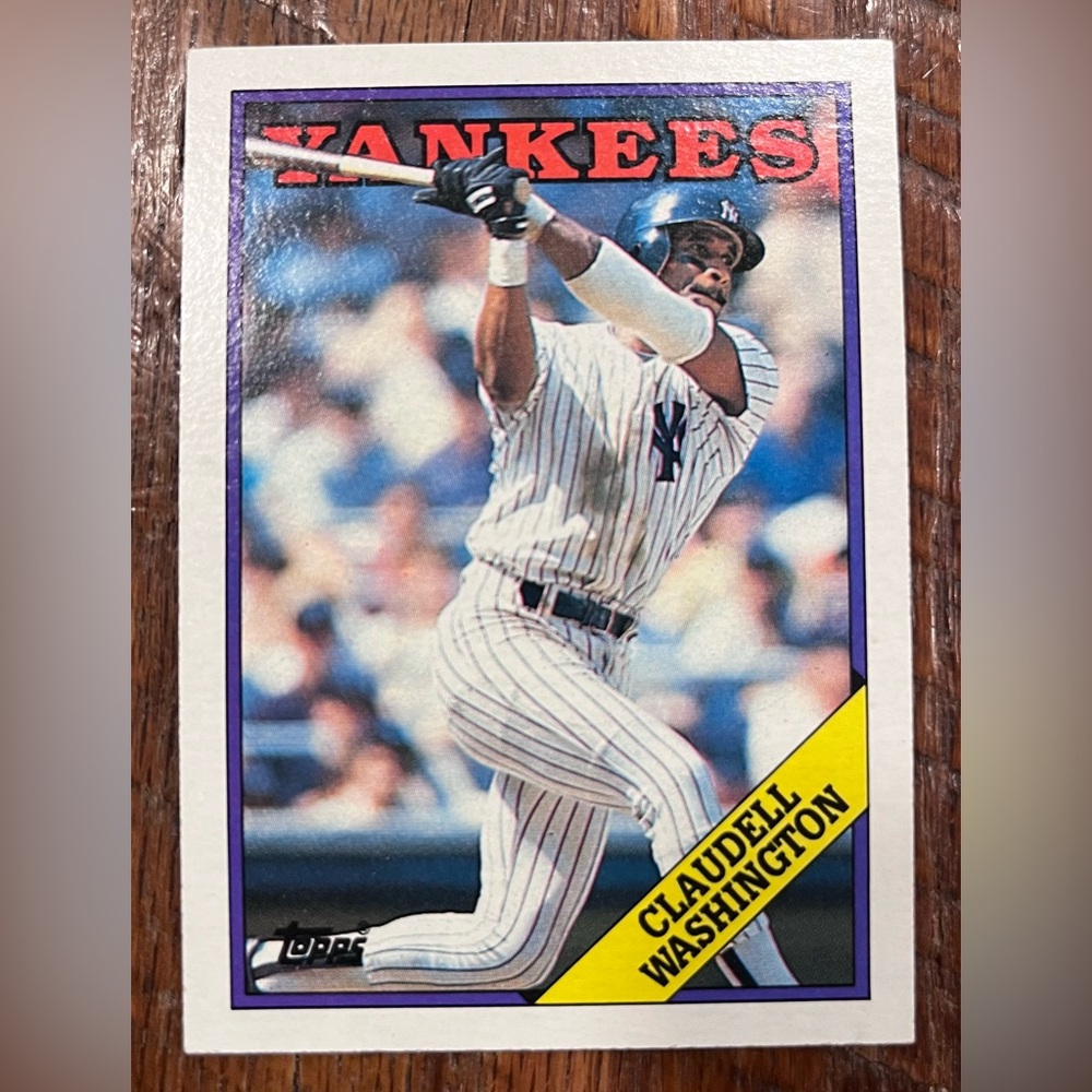Claudell Washington Yankees, 1988 Topps #335